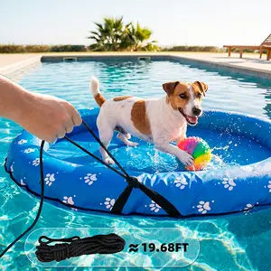 Dono Dog Float Raft - Large Bone-Blue Inflatable Swimming Float with Convenient Handle Design for Summer, Portable Pool Floaters with Sturdy Fabric Covering, Cute Cooling Toys for Small Medium Large Dogs