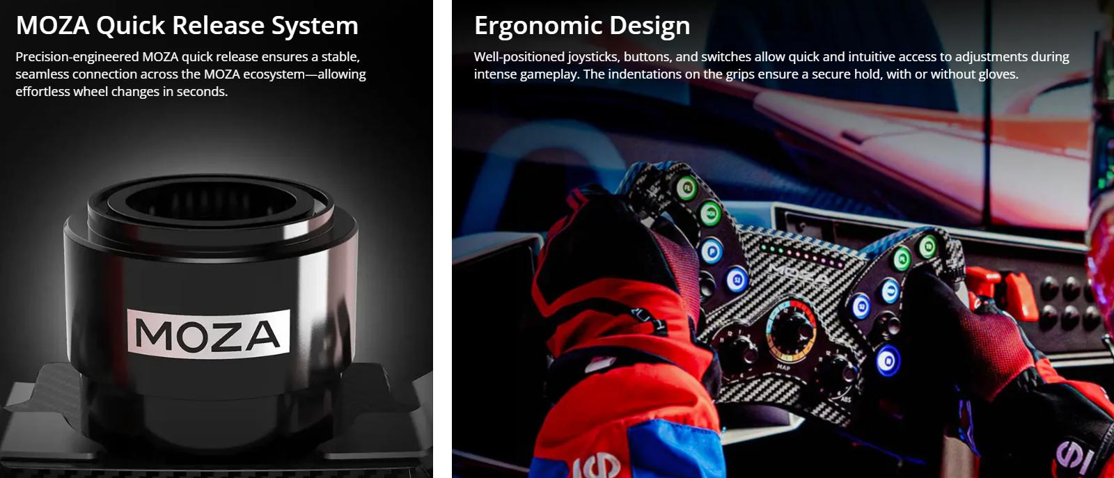 MOZA KS Steering Wheel 300mm Carbon Fiber Reinforced Composites TPE Rubber Grips RGB Buttons Hall Sensor Magnetic Paddles