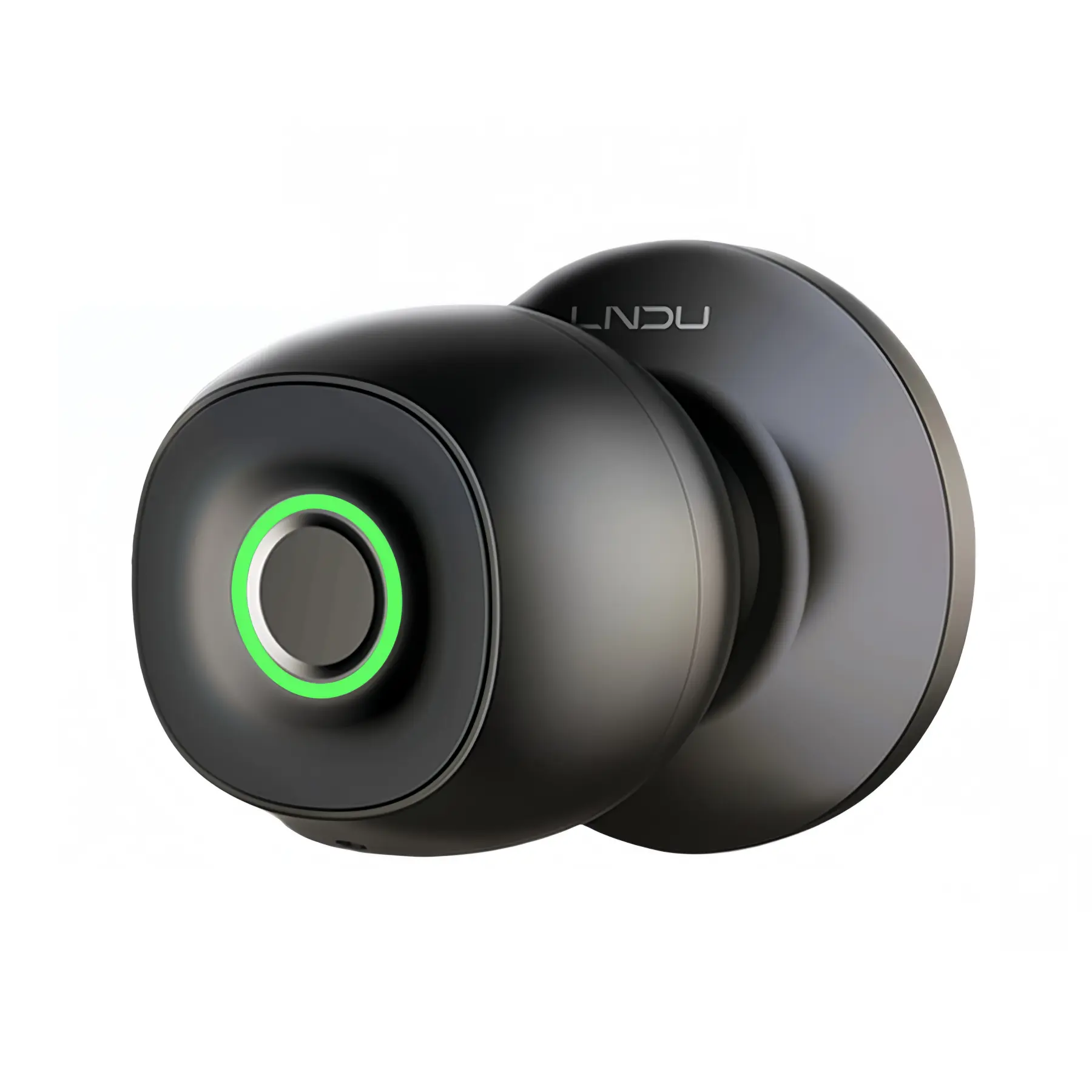 LNDU Biometric Door Knob Lock, Fingerprint & APP Control, Auto-Lock/Privacy/Passage Modes,100 Fingerprints， 0.3s Unlock, Type-C Emergency Charging
