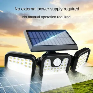 2 Packs Outdoor Solar Lights with Motion Sensor 3 Head Security Lights for Outdoor 2500LM Floodlight Spotlight Wide 270° Lighting Angle US 200m² Coverage P65 All Weather Resistant