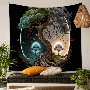 Tree Pattern Tapestry, Modern Art Decorative Art Drape, Hanging Wall Art for Living Room Bedroom, Home Decor, Room Decor, Bedroom Accessories