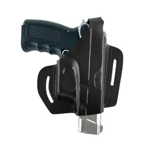 Pancake Leather Holster, 2 Slot Thumb Break Fits Glock 17 19 22 23 26 27 RH Handmade (ALIS340)