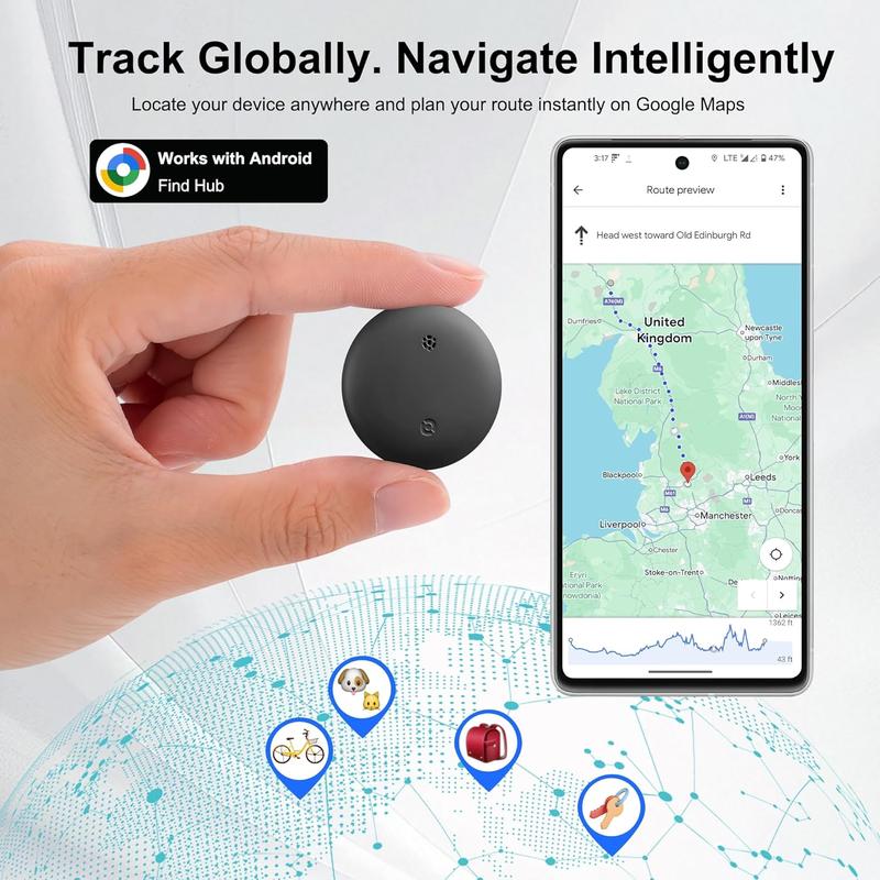 GPS Tracker for Car,Mini Trackers Device with Weatherproof Magnetic Case- No Monthly Fee - Best Hidden GPS Tracker - Global Coverage Locator, Anti-lost Device,Works with Apple Find Me (iOS only)