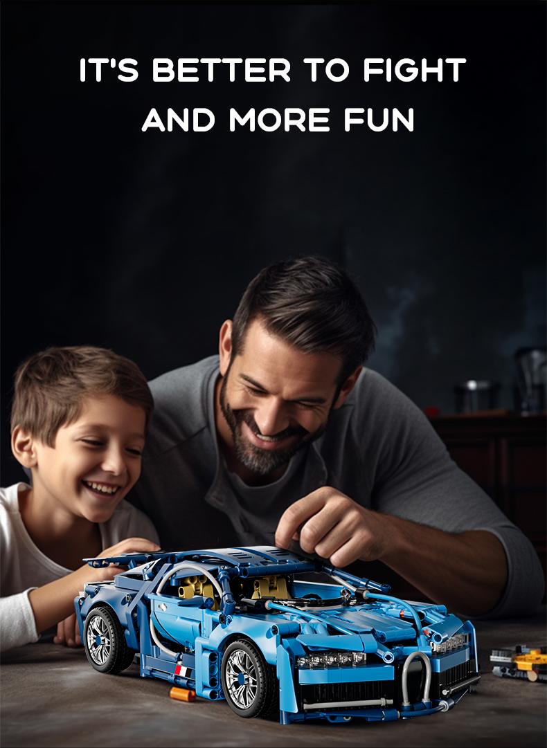 【1:14】 Pink sports car building blocks, assembled sports car, pulled back car, racing car, educational toy car, assembled model, cool birthday gift