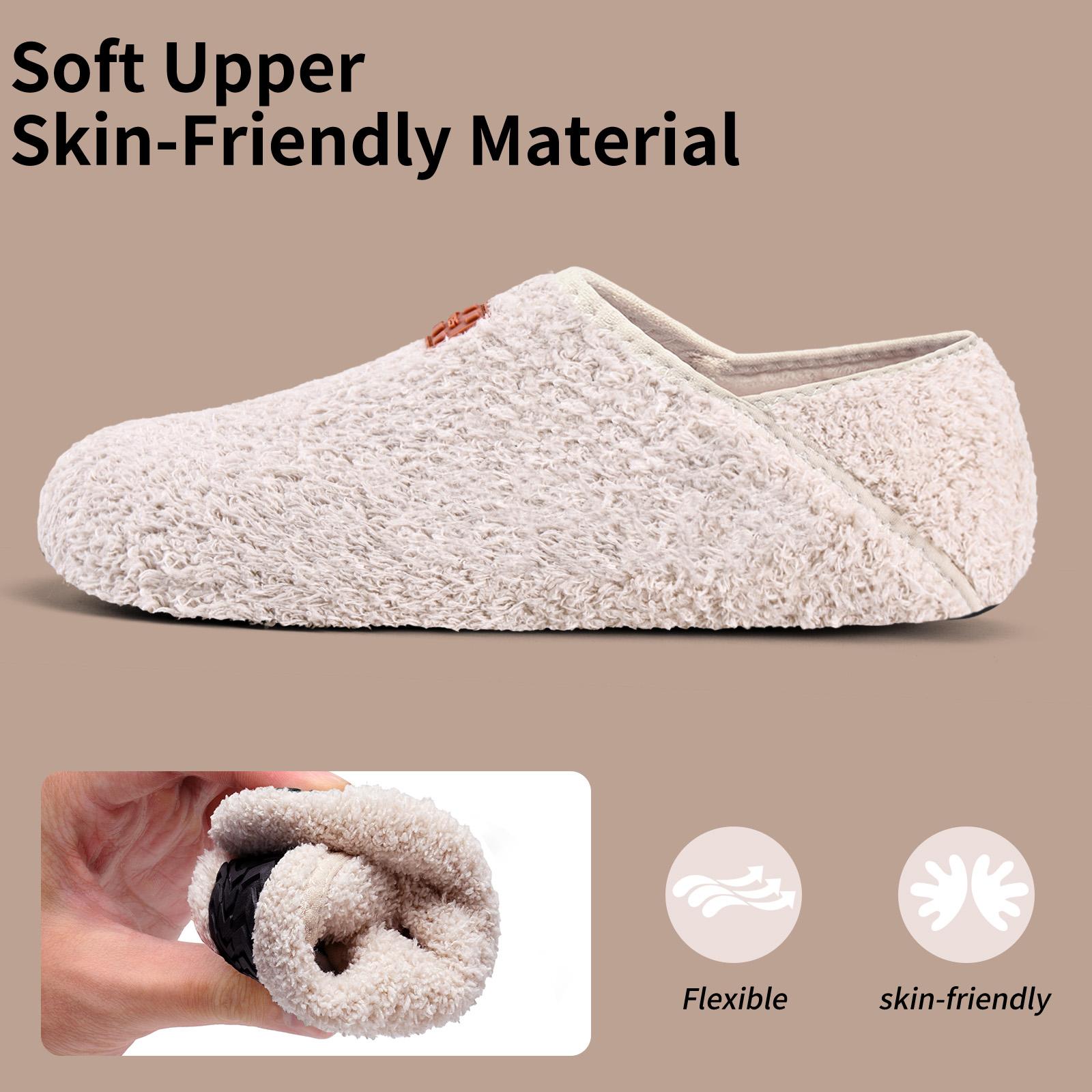 WateLves Womens & Mens Lightweight Cozy Faux Furry House Slippers - Rubber Sole Slip On Sock Shoes - Foldable Travel Slippers - Indoor & Outdoor - #SpringStatements