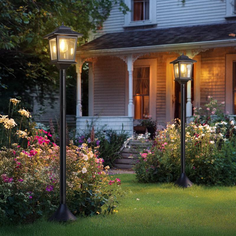 [Two Pack] 63" Solar Lamp Post Lights, Waterproof Outdoor Pole Lights for Patio, Garden, Yard, Pathway, Front & Back Door, Warm White with Replaceable Bulbs, Valentinesdaygift