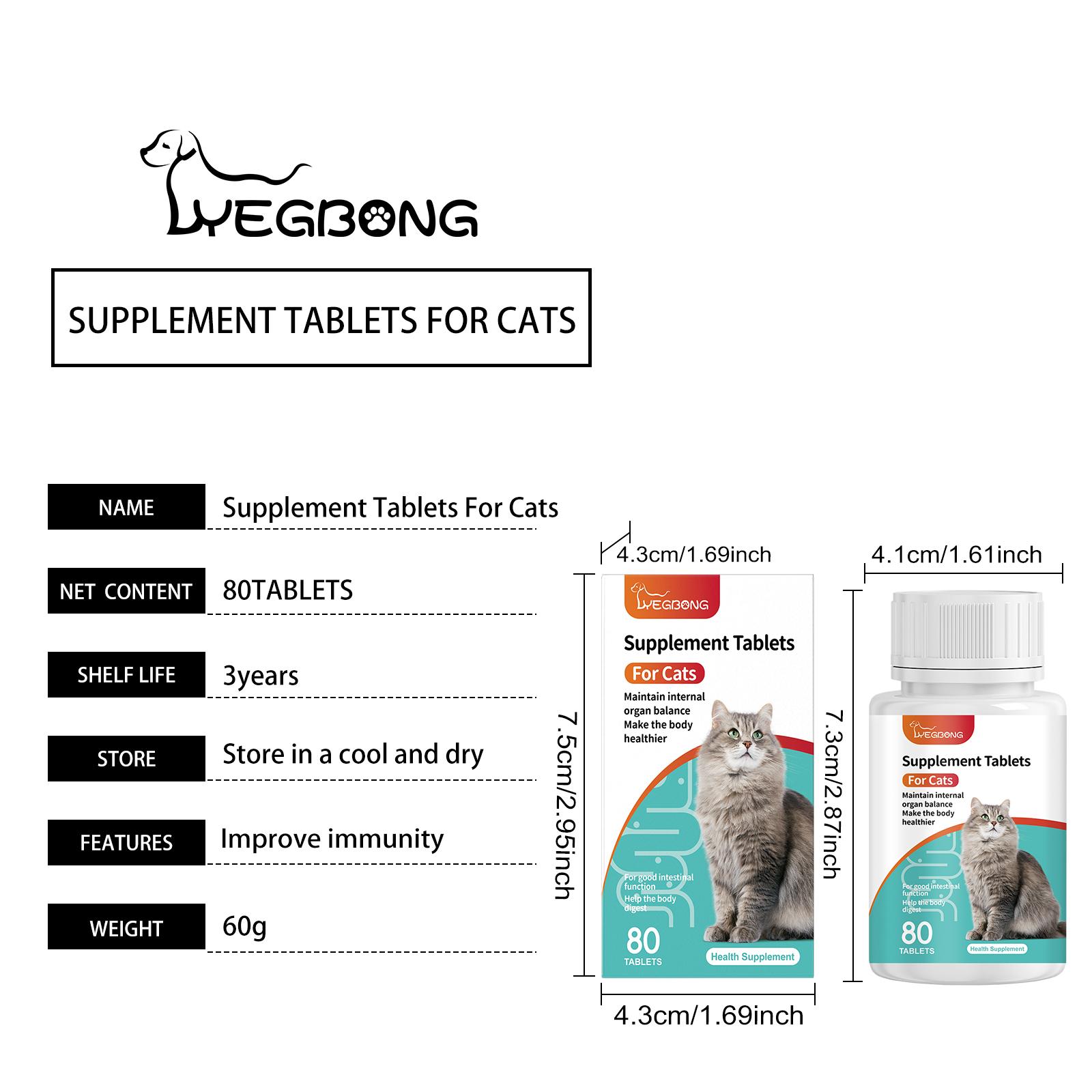 Cat Cat Probiotic Tablets - Improves intestinal health, balances digestion and absorption, and provides nutritional supplements for pets.litter pellets, spray, litter tray, litter box, removal