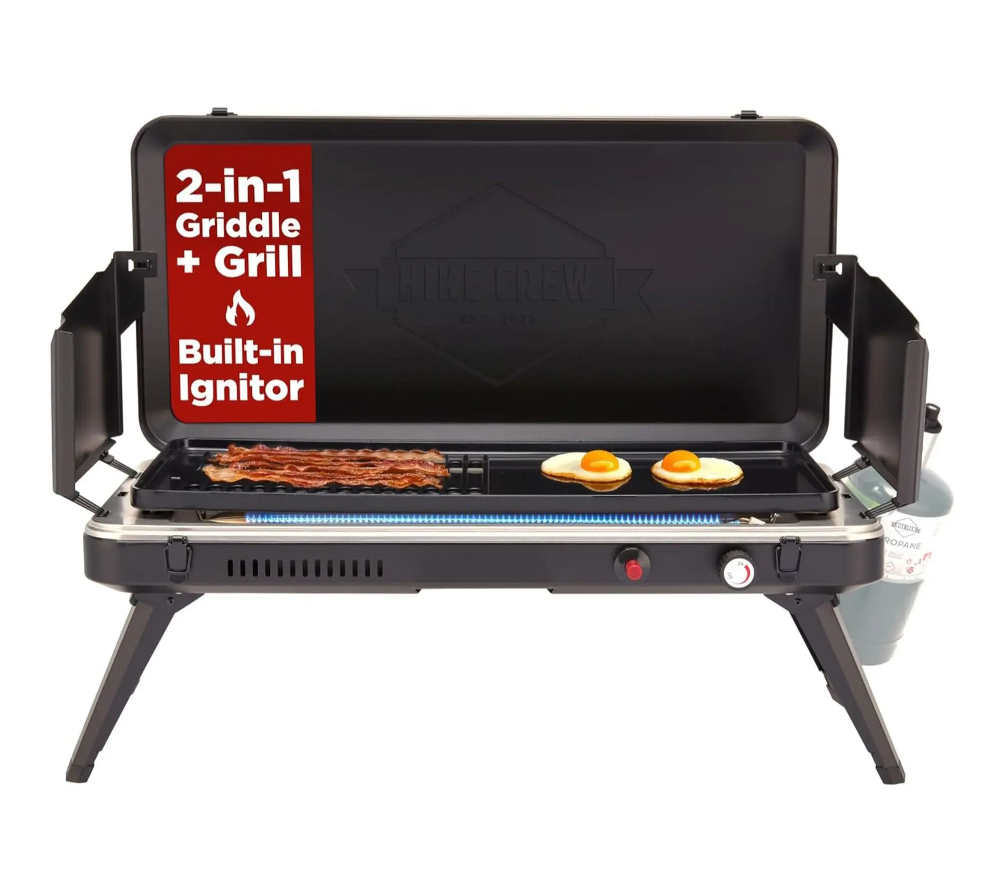 Hike Crew Gas Camping Grill & Griddle - 13,000BTU