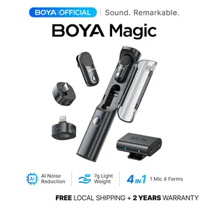 BOYA Magic wireless microphone AI noise reduction 4 forms of use Delicate and compact Delicate sound quality