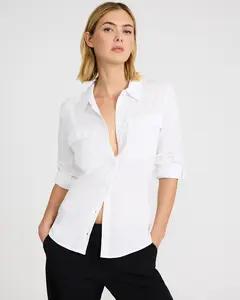 Express Twill Double Flap Pocket Rolled Sleeve Utility Portofino Shirt