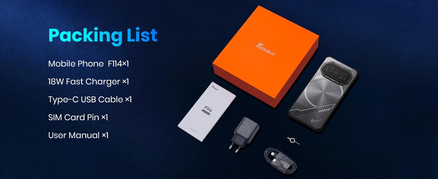 FOSSIBOT F114 Rugged Smartphone Unlocked, 16GB+128GB/2TB Android 15 Rugged Phone, 5000mAh Battery Cellphone,50MP+2MP+8MP Camera,Dual SIM 4G Phone,IP68 / IP69K, NFC FOSSIBOT F114 Rugged Smartphone Unlocked, 16GB+128GB/2TB Android 15 Rugged Phone, 5000mAh Battery Cellphone,50MP+2MP+8MP Camera,Dual SIM 4G Phone,IP68 / IP69K, NFC