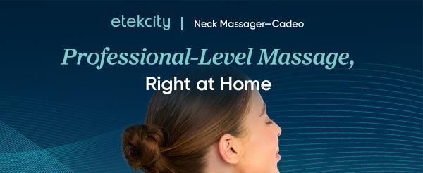 Etekcity Cadeo Cordless Shiatsu Neck and Shoulder Back Massager with Heat, Deep Tissue Kneading, Adjustable Modes, Portable Pain Relief & Relaxation Gift for Mom Dad Valentinesday Gift