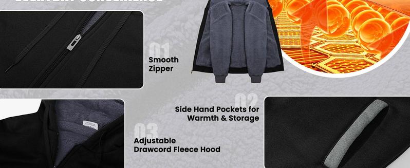 ZITY Men’s Sherpa Zip Hoodie – From Gym to Street, One Jacket Does It All Fall Winter Outerwear Casual Coats Long Sleeve Tops tiktok shop deals gifts for him streetwear gifts