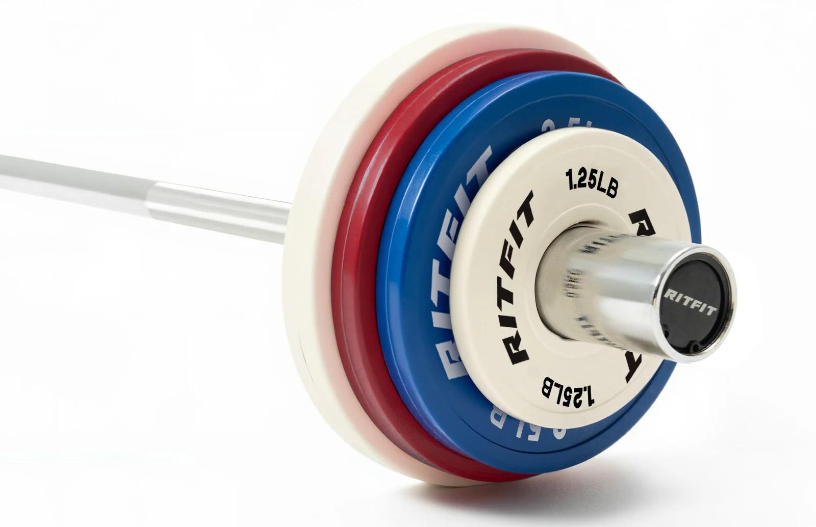 RitFit Fractional Rubber Weight Plates, Colored Bumper Plates for Starting Strength and Progressive Overload Training, Pair and Sets(Colored/Pink/Black)