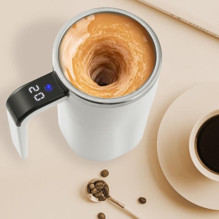 Smart Auto Stirring Mug USB Rechargeable 304 Stainless Steel Temperature Display Self Stirring Coffee Milk Cup for Home Kitchen