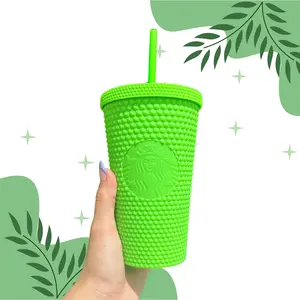 Neon green grande studded tumbler