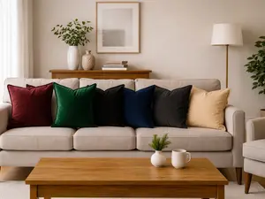 FSJfam Set of 2 Velvet Pillow Covers, Decorative Cushions with Elegant Flange Edge for Living Room Bedroom and Sofa Decor Soft Plush Fabric with Hidden Zipper Closure