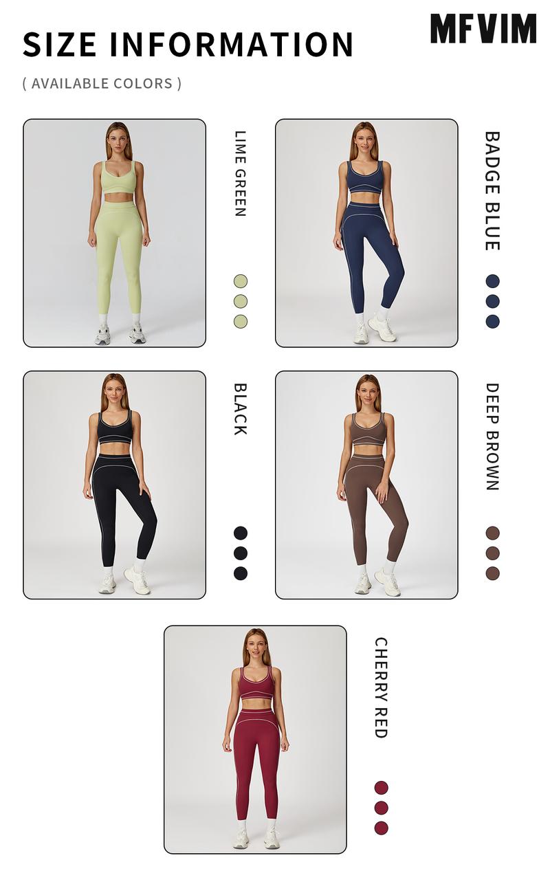 MFVIM Women's Two-Piece Sports Set, Comfortable Activewear for Fitness and Gym, Athletic Clothing for Everyday Use Summer Sportswear Yoga Bottoms Sporty Casual Seamless