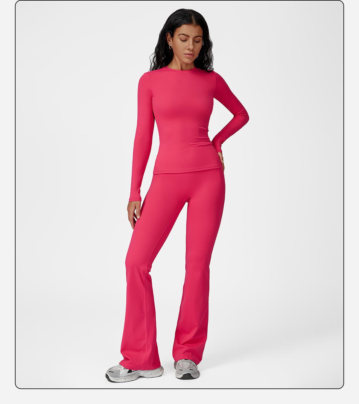 MFVIM Women's Sporty Tracksuit Set - Pink Athletic Wear for Gym & Daily Activities - Round Neckline & Plumps Up Buttoc Line - Breathable Fabric - Comfortable Two-Piece Set SpringStatements