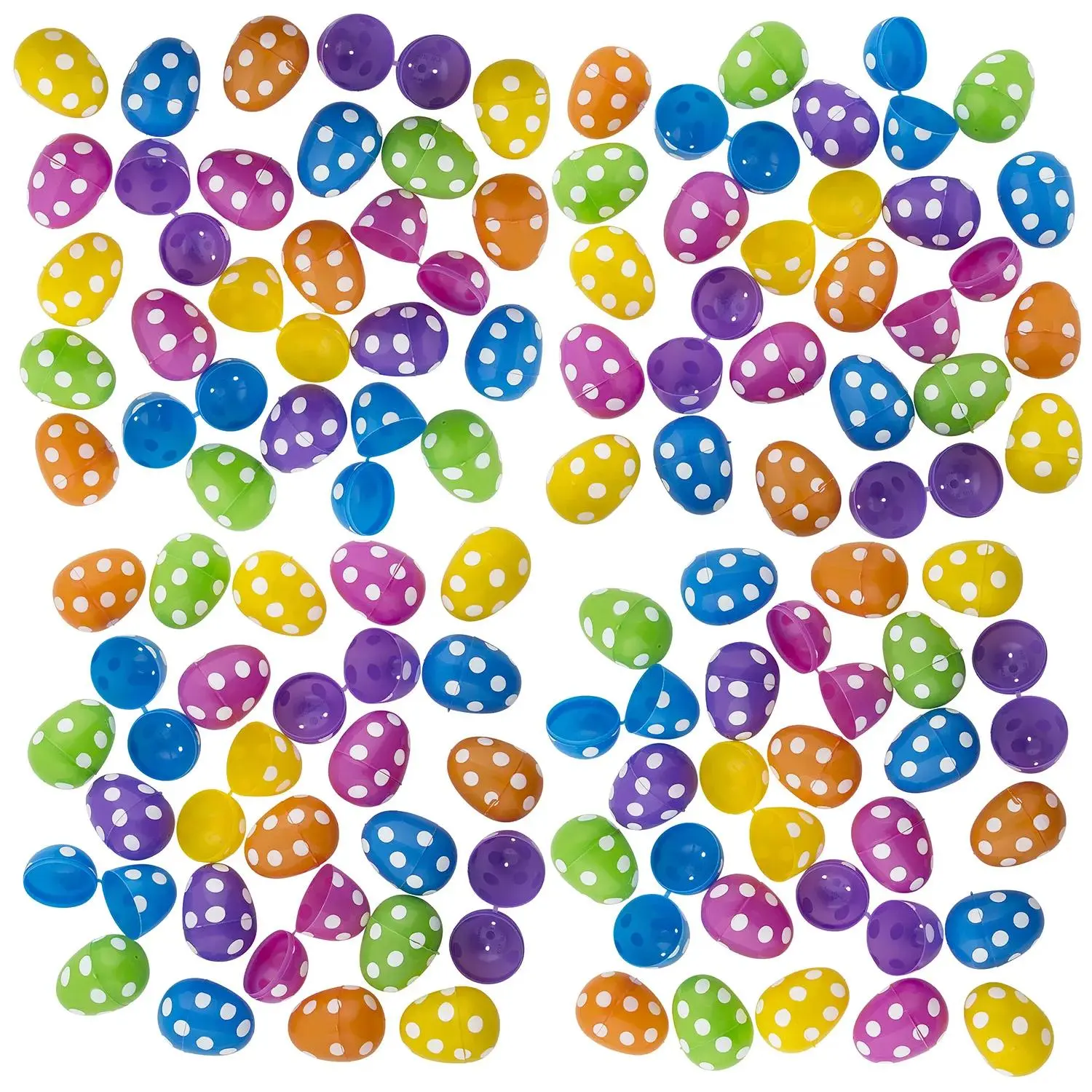 2 1/2" Bulk 432 Pc. Bright White Polka Dot Plastic Easter Eggs 2 1/2" Bulk 432 Pc. Bright White Polka Dot Plastic Easter Eggs