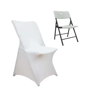 Stretch Spandex Chair Cover White - Sleek Durable Secure Fit Slipcover for Lifetime Folding Chairs