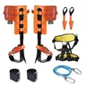 VEVOR Arborist Tree Climbing Spikes Set, 1 Pair Forged Steel Units with 2 Spike Protectors, Adjustable Straps, Rope, Harness, Breathable 13.2"-17" Corrosion-Resistant Gear, 350 lbs Load Capacity, Excellent Grip Climbing Accessories for Tree Exploration