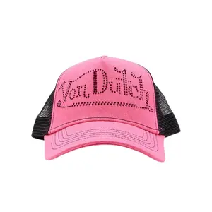 Von Dutch Pink Rhinestone Trucker Hat