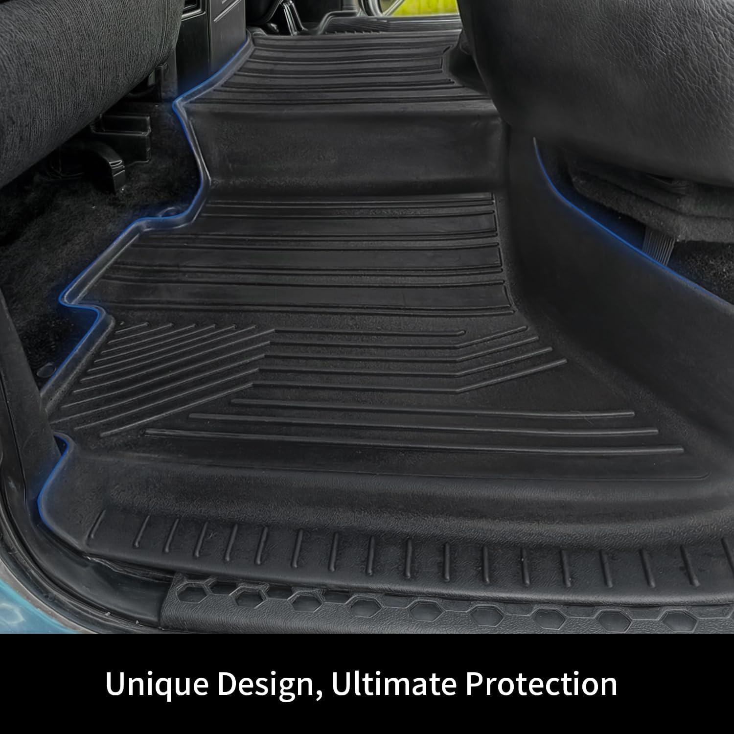 OEDRO Floor Mats Car Accessories for 2019-2024 Ram 1500 Classic Crew Cab/2013-2018 Dodge Ram 1500/2500/3500/2019-2024 Ram 1500 Classic (NOT for New Body) with 1st Bench Seats, Full Set Liners