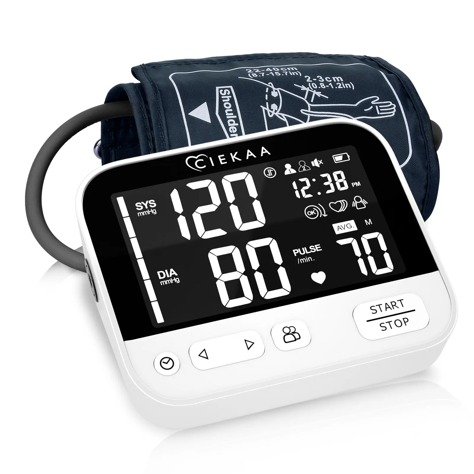 Simple, Easy-to-Use, Ultra-Accurate Medical-Grade Home Upper Arm Blood Pressure Monitor, Large LED Display, One-Touch Measurement, Voice Reminder, Dual User Mode, Adjustable Cuff 8.8–17.7 in, Position Detection, Irregular Heartbeat Alert