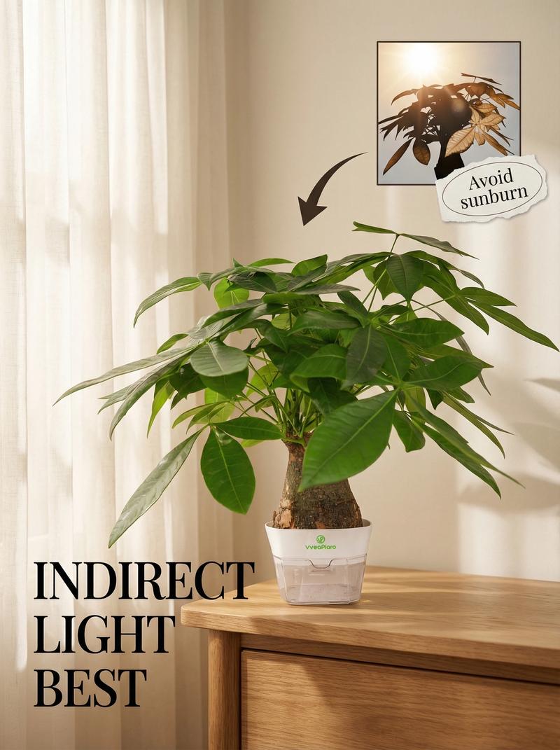 Prosperity Money Tree - Pest-Free Evergreen Plant with Undamaged Stems High Plasticity Bonsai Suitable Ideal Gift for Relatives & Beginners Indoor Office Use