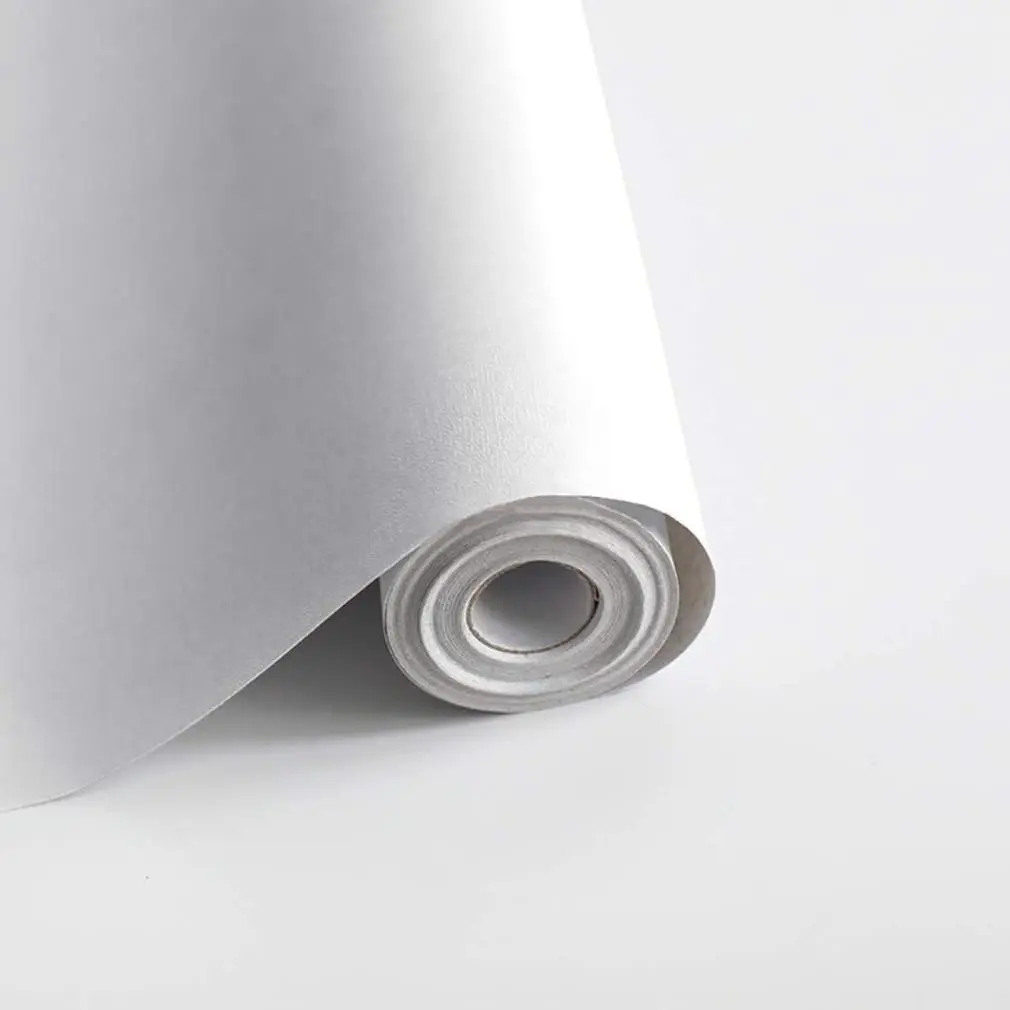 White Adhesive Wallpaper Roll (118"x17.7") - Self-Adhesive Vinyl, Waterproof, Stickable, No Glue Required, Easy-to-Install for Wall, Kitchen Home Improvement Building Supplies, Self-Adhesive Vinyl Wallpaper