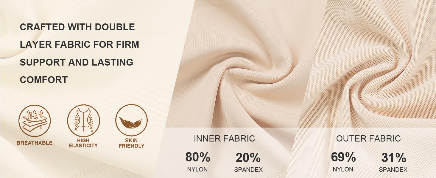 SHAPERX Sculpting Tummy Control Fajas Colombianas for Women Moldeadoras Shapewear with V-shape Sculpting Elastic Band