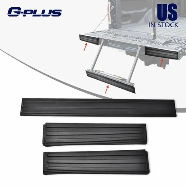 3-Piece ABS Plastic Tailgate Molding Protector Cover - Truck Bed Accessories, Ultra-Strong Paint-Ready Custom Fit for 2009-2014 Ford F-150 Pickup Flex Step G-PLUS, Protects Molding
