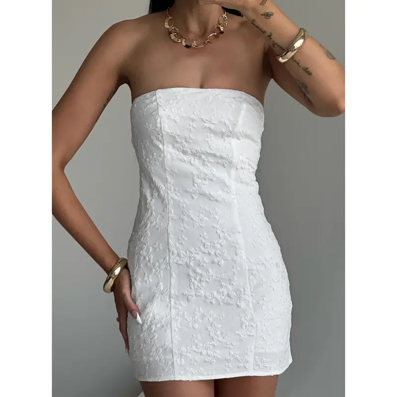 open lace back dress So Sweet Mini Dress | White | Womens main image 1