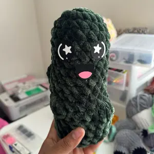 Hand-crocheted pickle