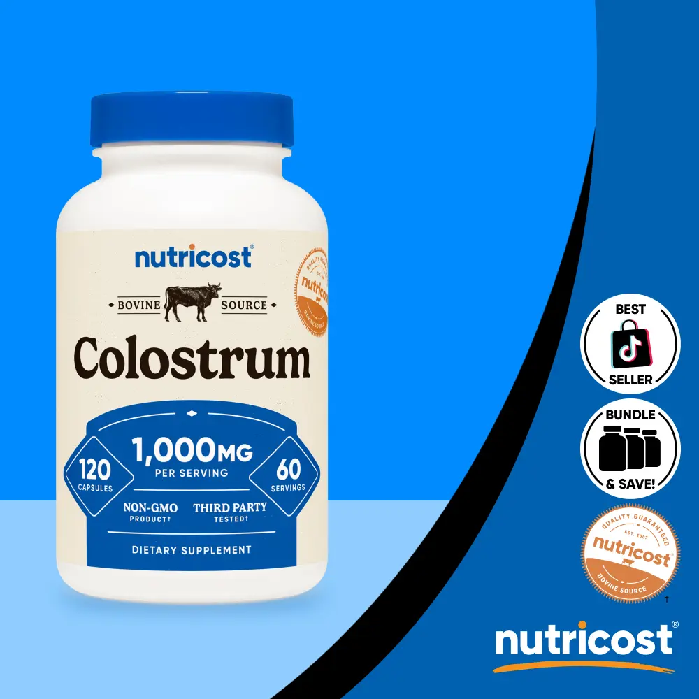 Nutricost Colostrum 500mg Capsules - 120 Capsules - Dietary Supplement for Healthcare