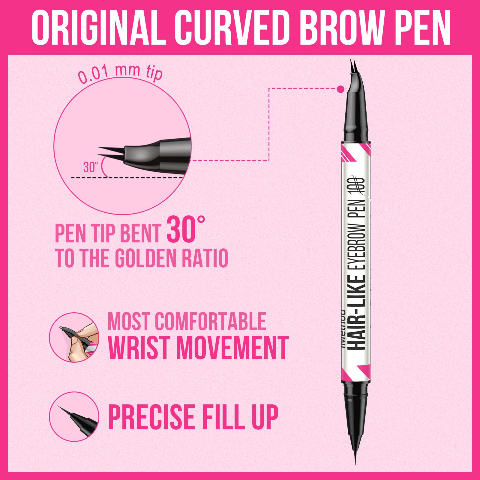IMethod Curved Eyebrow Pen - Microblading Brow Pencil, Micro-Fork-Tip Applicator & Brow Pen 2-in-1 Dual-Ended Eyebrow Pencils for Women