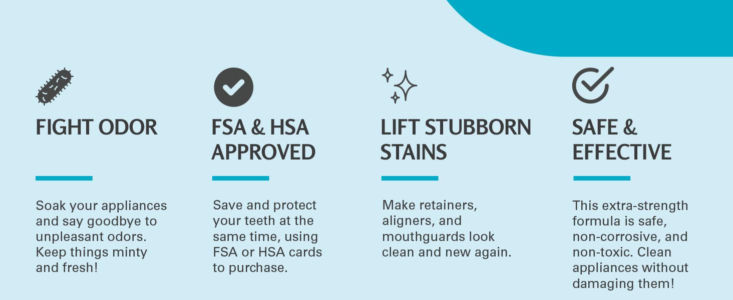 M3 Naturals Extra Strength Retainer Cleaner Tablets - 120 Mint Whitening Dental Cleanser Tablets for Dentures Retainers Aligners & Mouth Guards - Kills 99% of Bacteria & Removes Tough Stains - Dental Hygiene