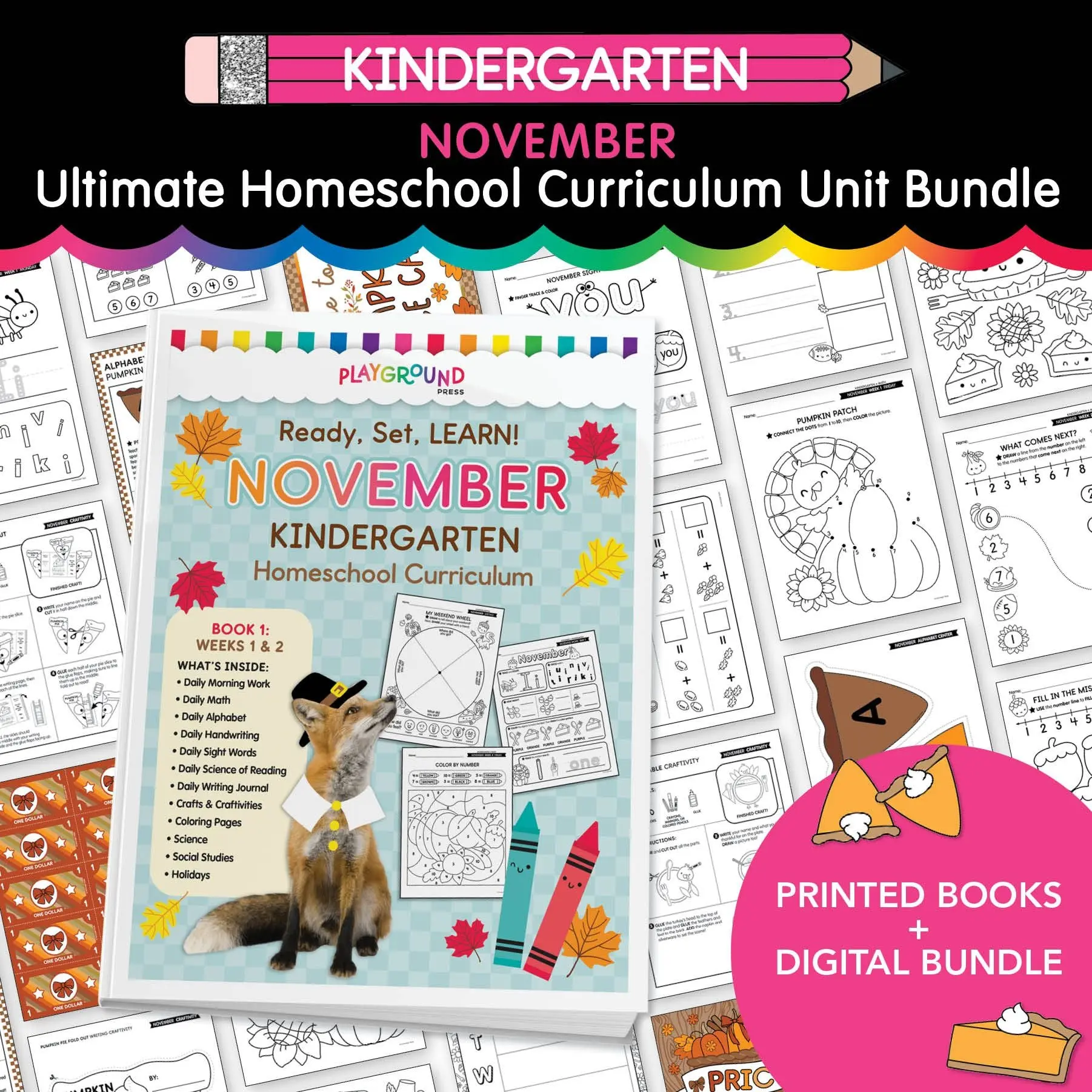 Ultimate Kindergarten November Homeschool Curriculum Bundle