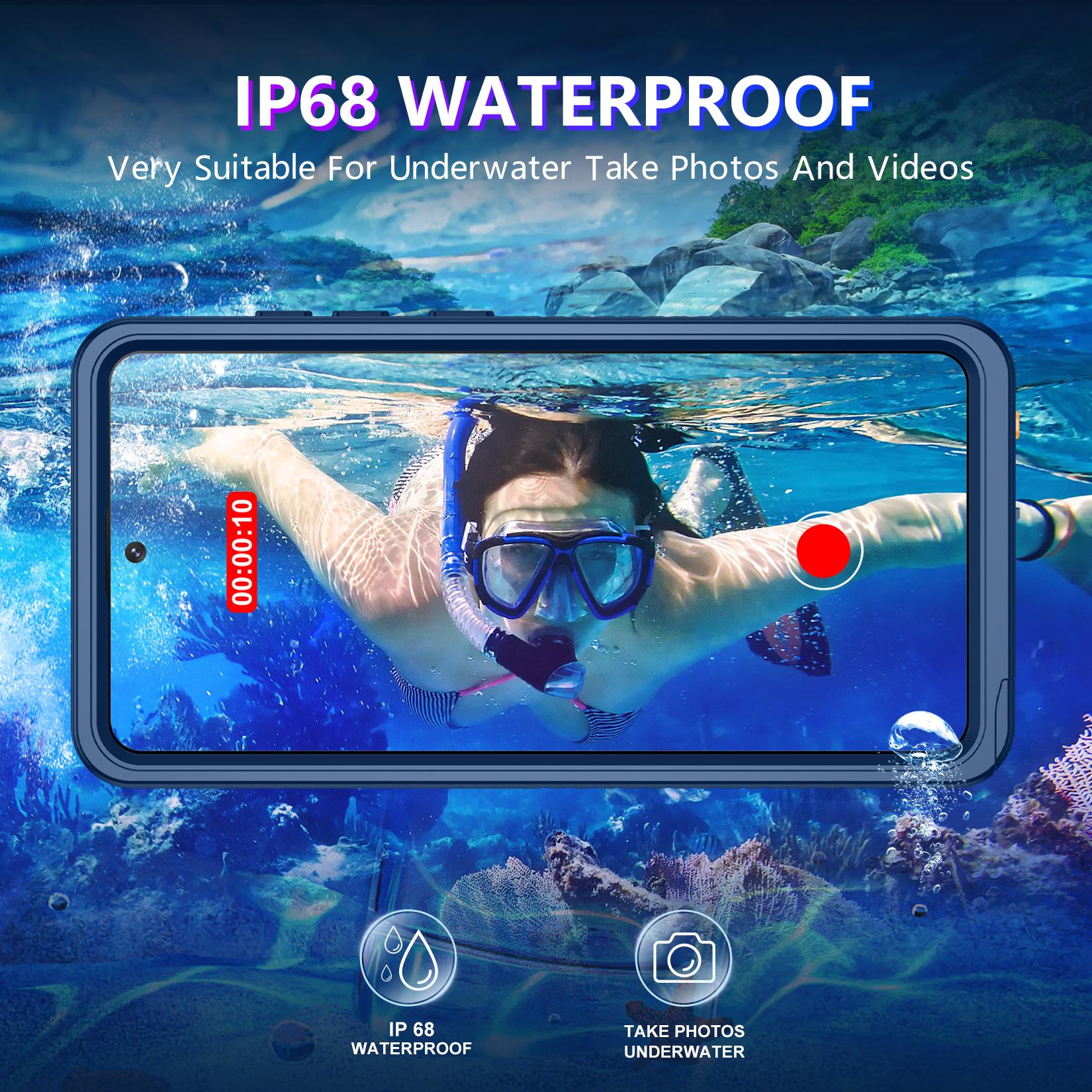 Temdan Designed for Samsung Galaxy S26Ultra Case Waterproof, Built-in Lens & Screen ProtectorMilitary Shockproof Dropproof IP68 Underwater Full BodyPhone Case-Blue/Black/Purple(2026)