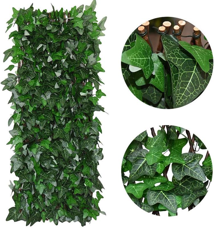 Uhair Privacy Fence Expandable Screen for Balcony Patio Outdoor,Decorative Faux Ivy Fencing Panel,Hide Unsightly Views, Realistic Leaf Design Garden