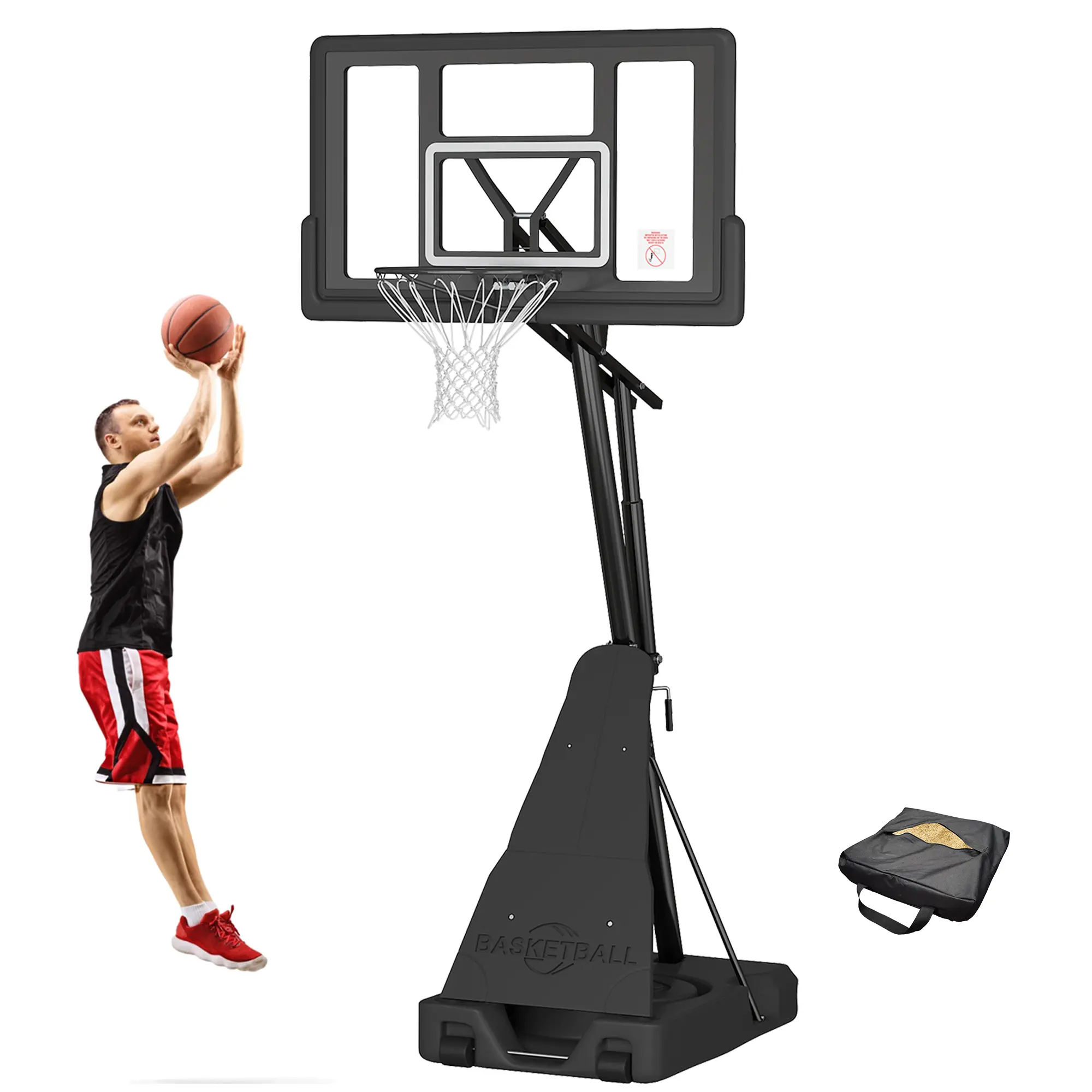 44-inch shock-absorbing backboard - black 