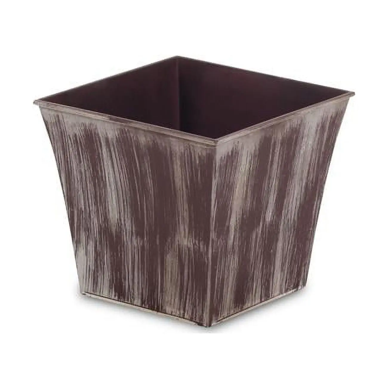 Cheungs PP-110BI Outdoor Tapered Shape PP Plastic 6.5 in. Square Garden Planter, Brown & Ivory