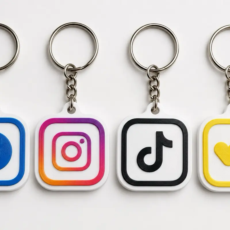 NFC Social Media Keychain – Tap to Connect – Custom 3D Printed NFC Tag