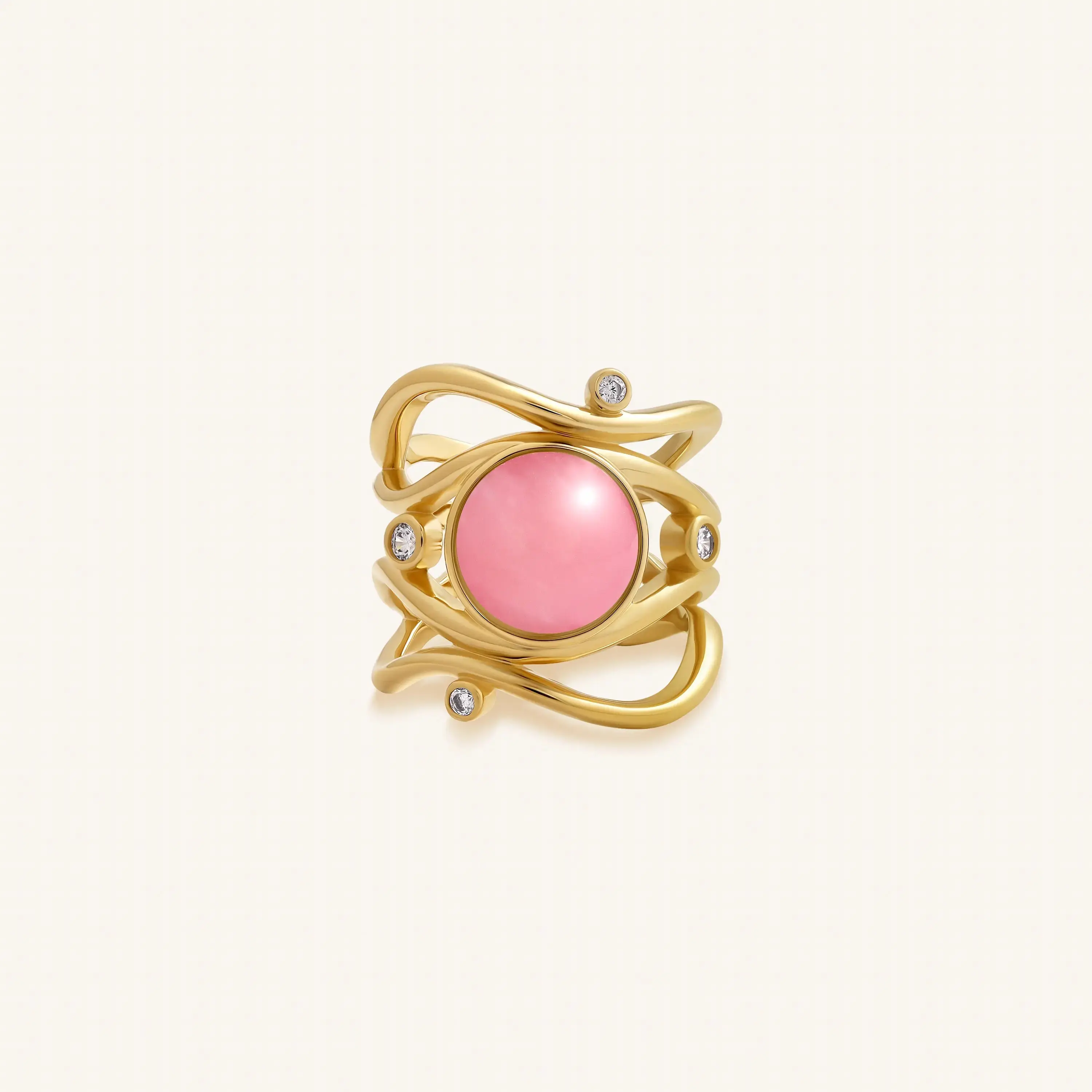 Flow of Fortune Pink Chalcedony Ring