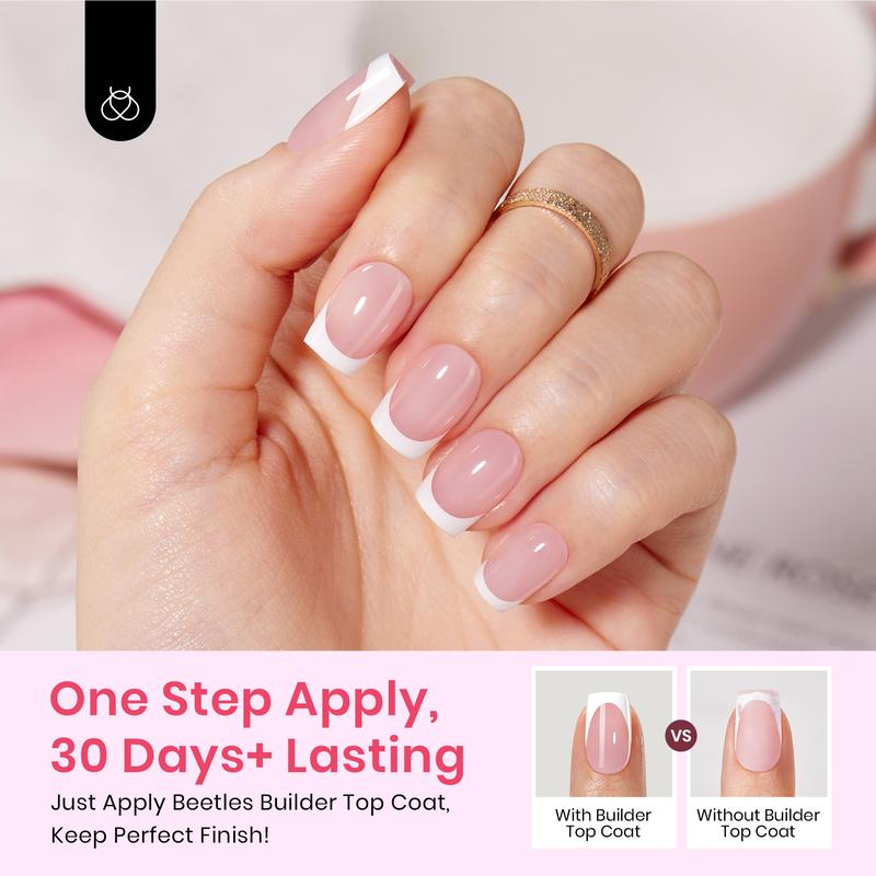 Beetles X Press Plus French Press On Nails Tips Kit, Pink Brown Short Square Almond Shape Natural Acrylic Nail Tips Effortless Beauty & DIY Manicures -   Easter Nail Designs Spring Floral Nails Vacation Nails Graduation Nails  newyearnewme valentinesday