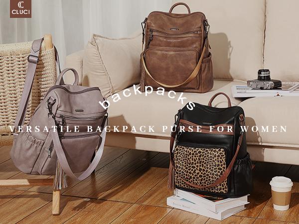 CLUCI TikTokShopSpringGlowUp Leather Backpack Purse for Women Designer Ladies Large Travel Convertible Shoulder Bag Luxury Durable travel backpack CLUCI TikTokShopSpringGlowUp Leather Backpack Purse for Women Designer Ladies Large Travel Convertible Shoulder Bag Luxury Durable travel backpack