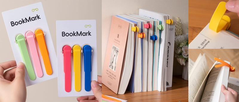 Silicone Automatic Bookmarks, Book Lovers Gifts for Reading Women, Men, Kids, Readers,  Teachers，Unique Cute Book Page Holder Accessories, Stay in Place and Follow as You Read Book Page Holder Markers Clip Book Marks Reading Accessories Gifts