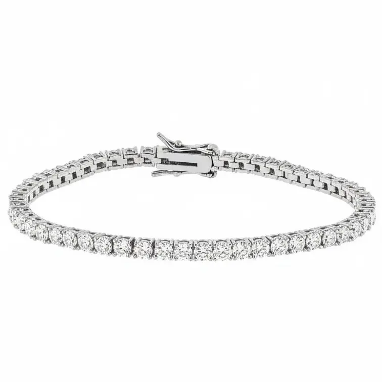 3-Piece Tennis Bracelet Set, Classic Rhodium Plated Brass with Black, Pink & White Cubic Zirconia, Secure Box Clasp, Multi-Size 7.25" & 8", Synthetic, Mixing, Three Styles
