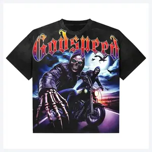 Godspeed Skeleton Biker Vintage Washed Tee